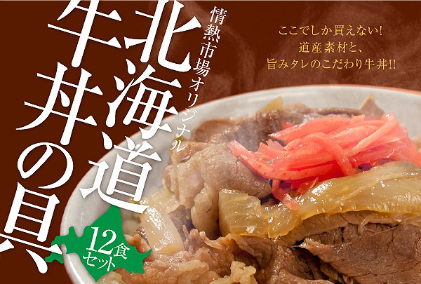 情熱市場オリジナル 北海道牛丼の具 12食セット